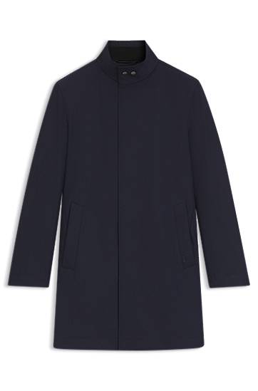 Kaputi BOSS Washable Coat with Concealed Closure Tamnoplava | 50546964