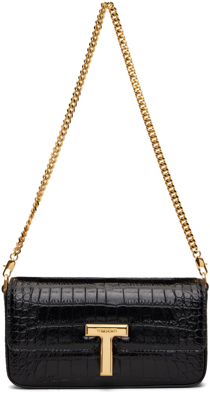 Odjeća Tom Ford Black Crocodile Leather Wallis Mini Bag Crna | L1835-LCL395X