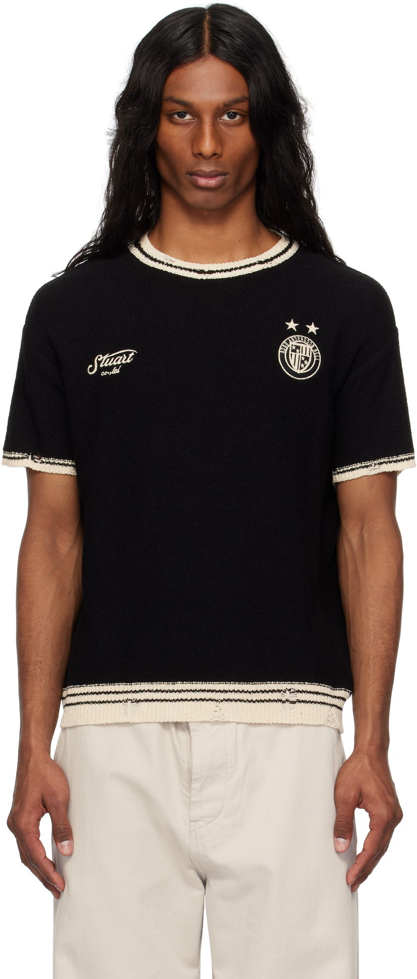 Džemper Andersson Bell Andersson Bell Football Short Sleeve T-Shirt Crna | atb1285m