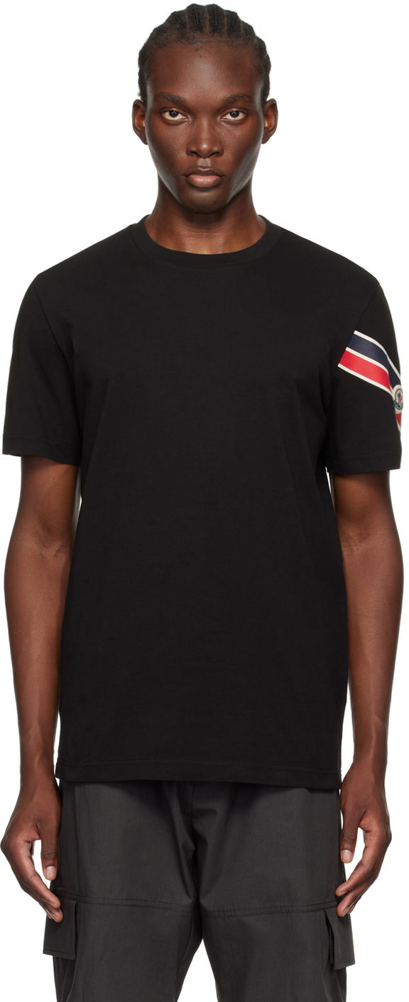 Majica kratkih rukava Moncler Black Tricolor T-Shirt Crna | J20918C0002989AKK