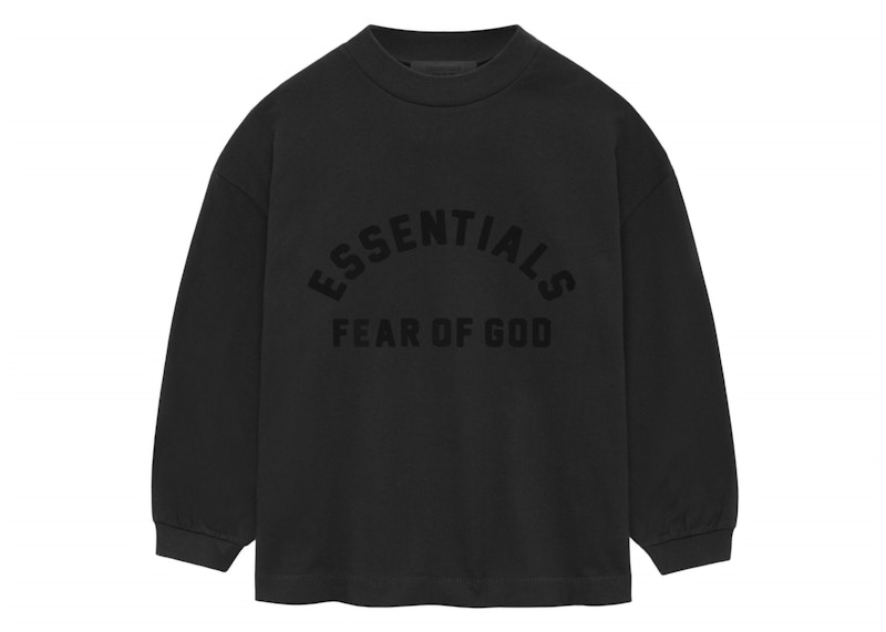 Dukserice Fear of God Kids Long Sleeve Tee Essentials Core Collection Crna | 785SU241020K