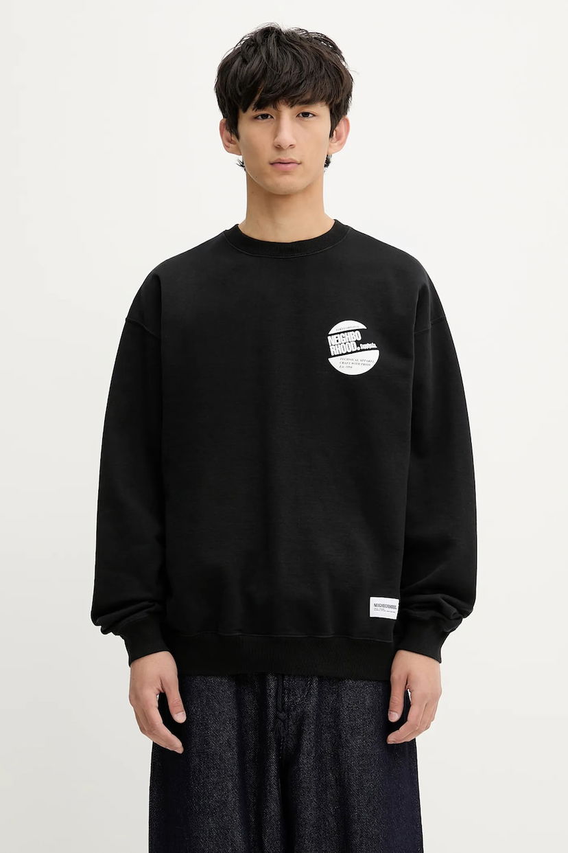 Dukserice Neighborhood NEIGHBORHOOD Classic Long Sleeve Sweatshirt with Graphic Crna | 251FPNH.CSM01