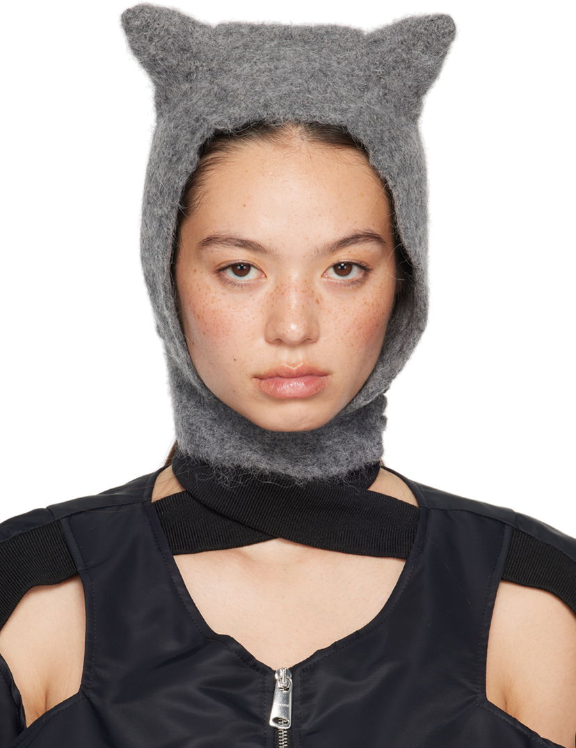 Šal Coperni Coperni Knitted Horn Balaclava Siva | COPSA06Y3005