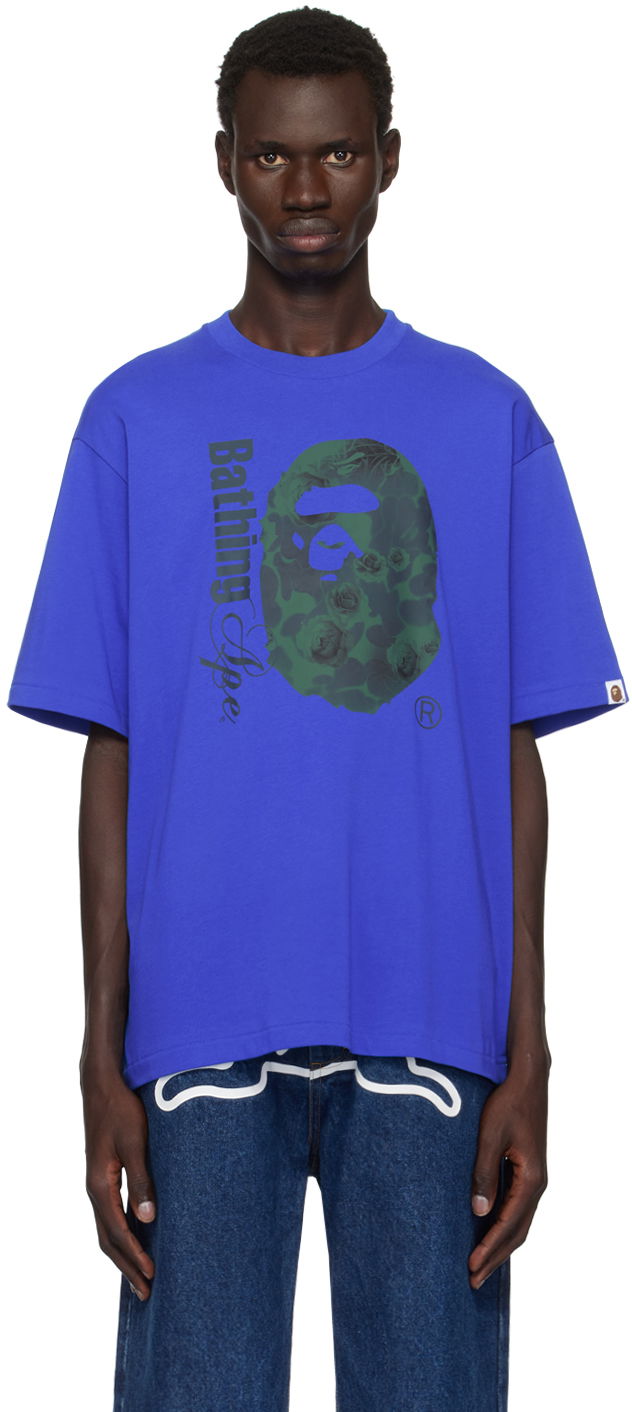 Majica kratkih rukava BAPE Floral Camo Relaxed Fit T-shirt Plava | 001TEK801315M