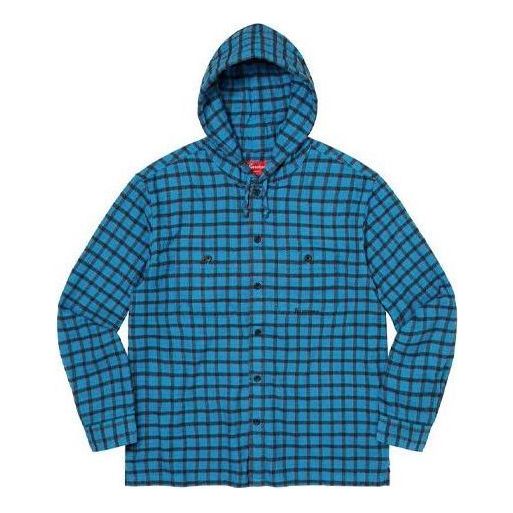 Košulja Supreme Plaid Hooded Shirt Plava | SUP-SS22-171