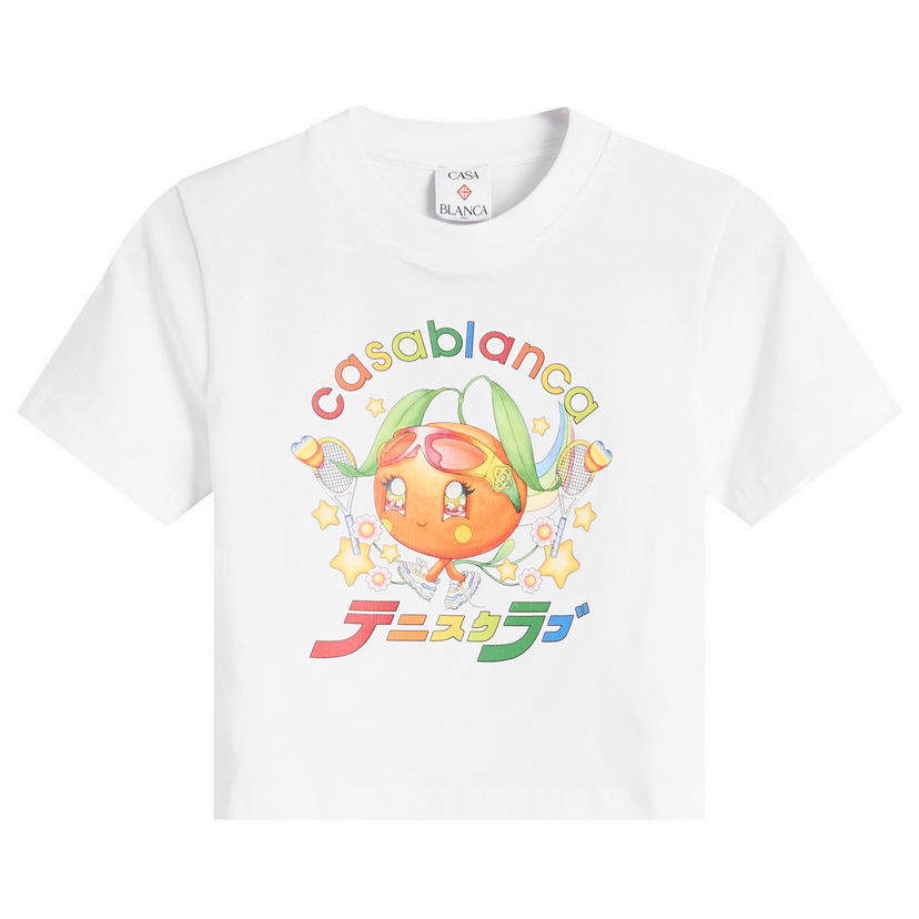 Majica kratkih rukava Casablanca Casablanca Mascot Cropped T-Shirt, Size X-Small Bijela | W-AW25-JTS-009-02