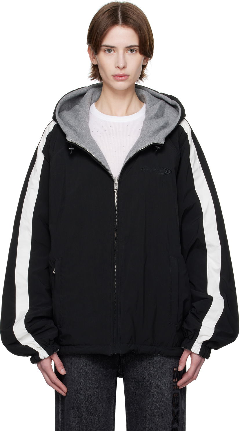Vjetrovka Alexander Wang Alexander Wang Raglan Hooded Reversible Jacket Crna | UWC1252038