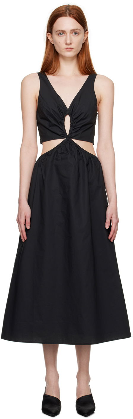 Haljina Anine Bing Cutout Detail Midi Dress Crna | A-02-1391-000