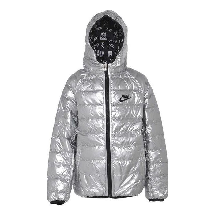 Pernata jakna Nike Nike Reversible Hooded Down Jacket Metalik | DZ9961-089