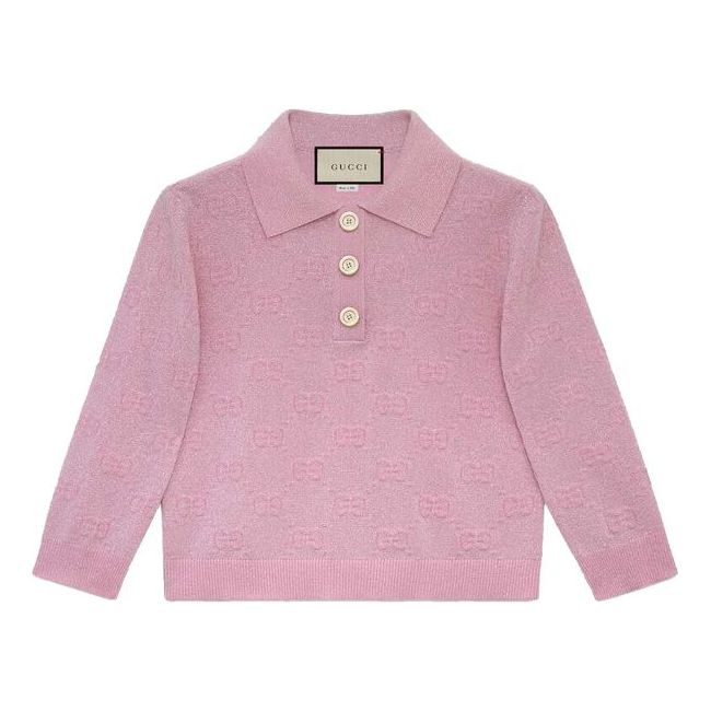 Džemper Gucci Gucci GG Shiny Wool Polo Ružičasta | 599273-XKA5X-5152
