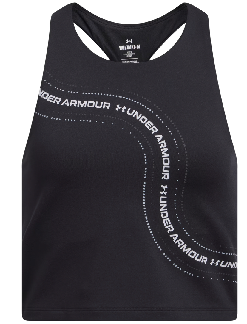 Majica bez rukava Under Armour Motion Branded Crop Tank Top Crna | 1390079-001