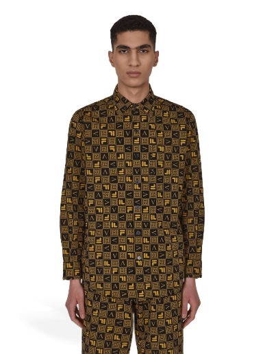 Košulja Aries FILA x Logo Print Longsleeve Shirt Crna | FIAR40001 BLK