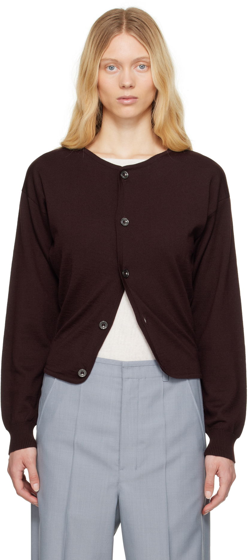 Džemper LEMAIRE Lemaire Fitted Cardigan Smeđa | TO1322 LK087