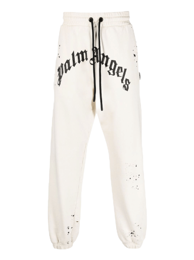 Trenirka Palm Angels GD Glittered Logo Sweatpants Bijela | PMCH011F22FLE0030310