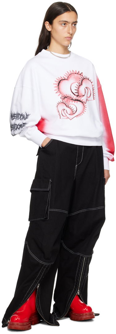 Džemper We11done Printed Sweatshirt Bijela | WD-TS3-23-710-U-WH, 3