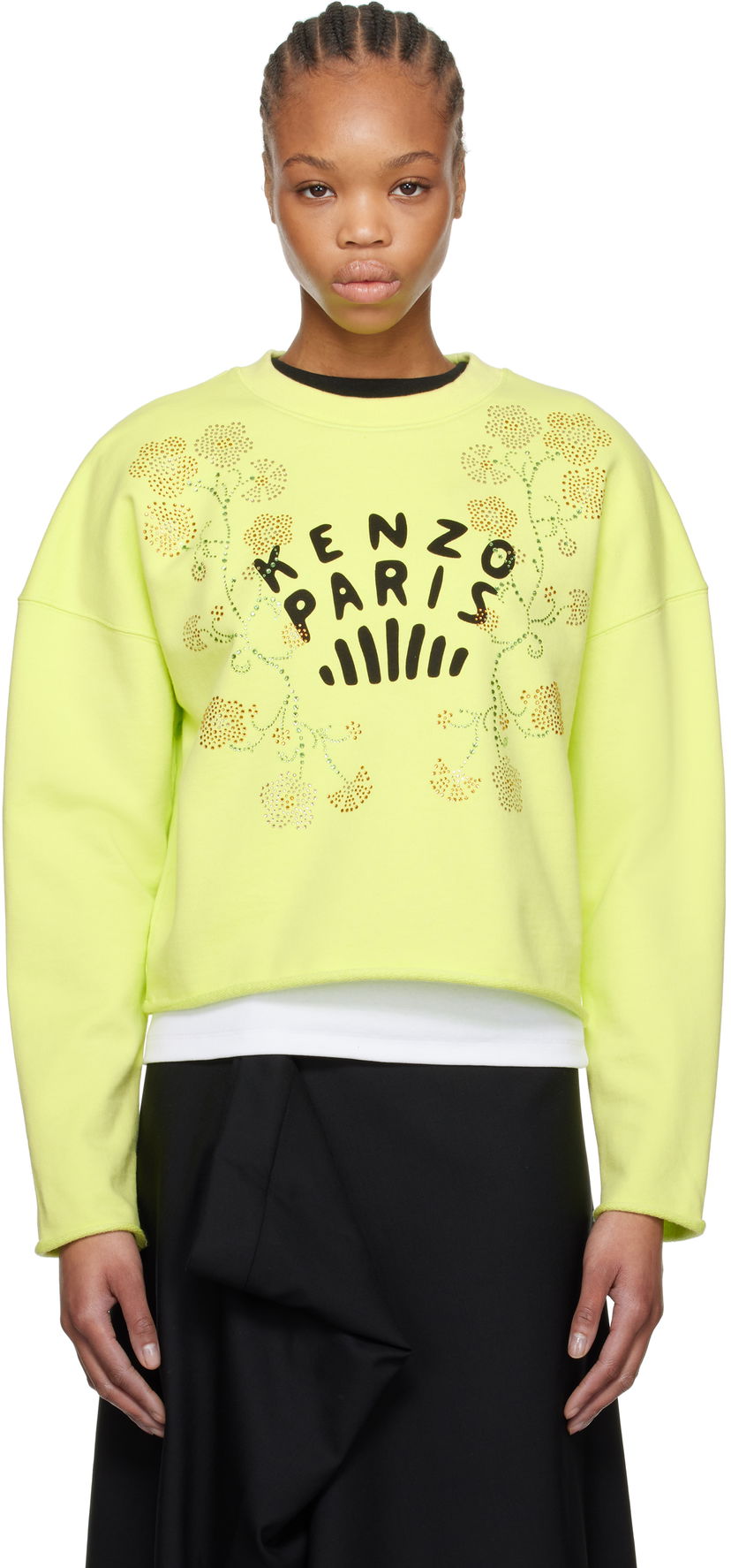 Džemper KENZO Kenzo 'Jungle Flower' Cropped Sweatshirt Žuta | FF52SW1774MF