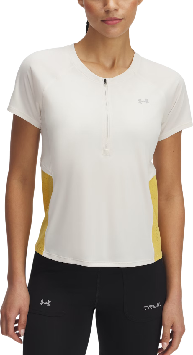 Majica kratkih rukava Under Armour Trail Run Zip Short Sleeve T-Shirt Bijela | 1389607-279