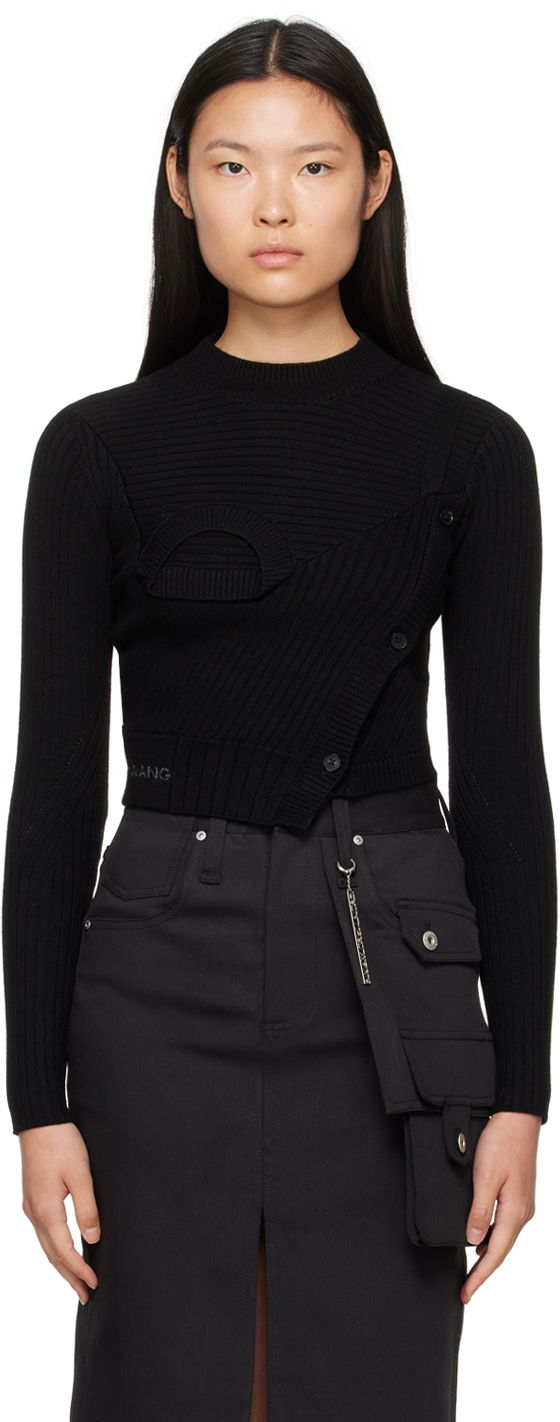 Džemper Feng Chen Wang Feng Chen Wang Ribbed Asymmetric Sweater Crna | FWF16KT02B