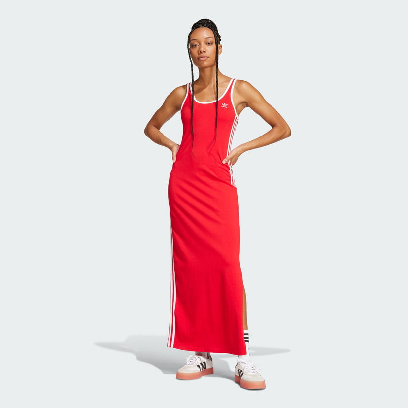 Haljina adidas Performance 3-Stripes Tank Maxi Dress Crvena | JD4620