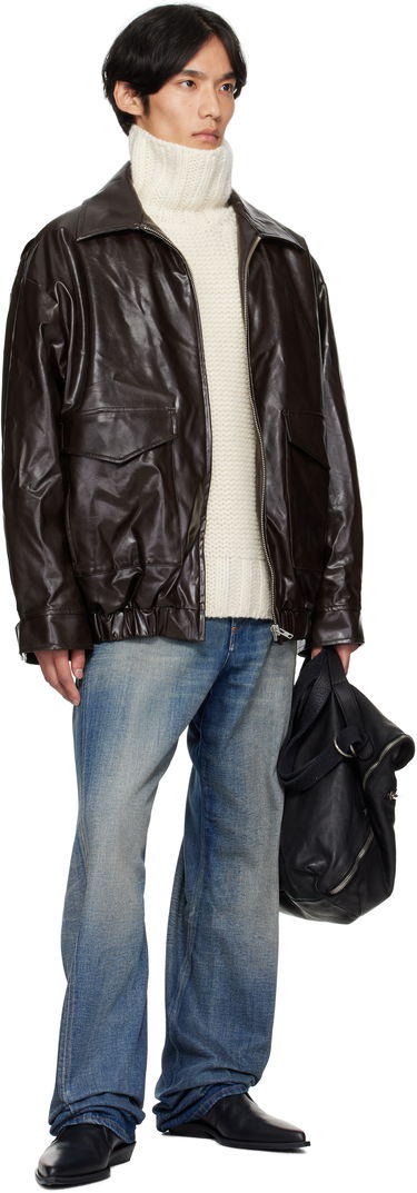 Jakna Maison Margiela MM6 Maison Margiela Sports Faux-Leather Jacket Smeđa | SH0AM0065 M35465, 3