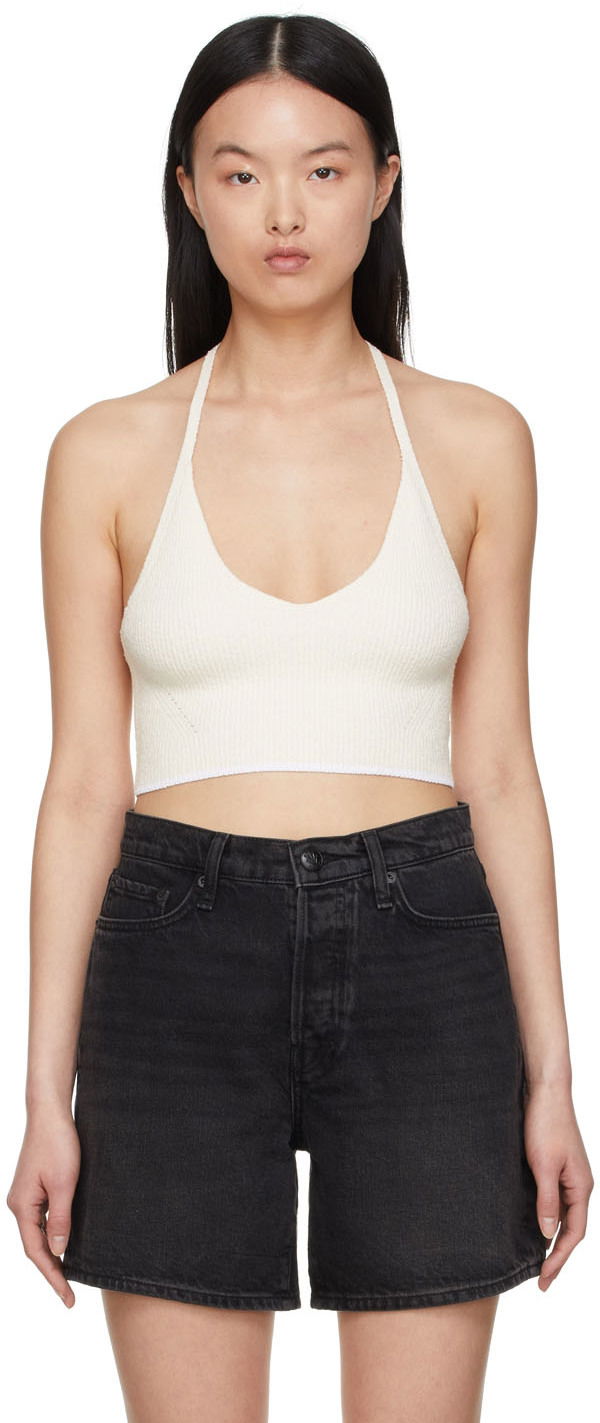 Majica bez rukava rag & bone Ribbed Knit Halter Top Bijela | WAS22S025CS25