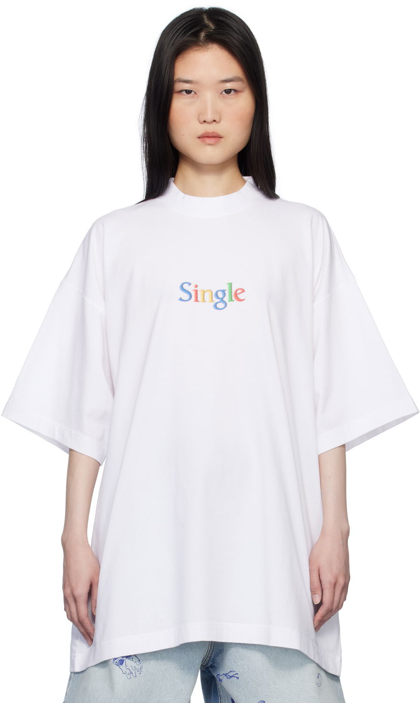 Majica kratkih rukava VETEMENTS Vetements 'Single' Oversized T-Shirt Bijela | UA66TR700W