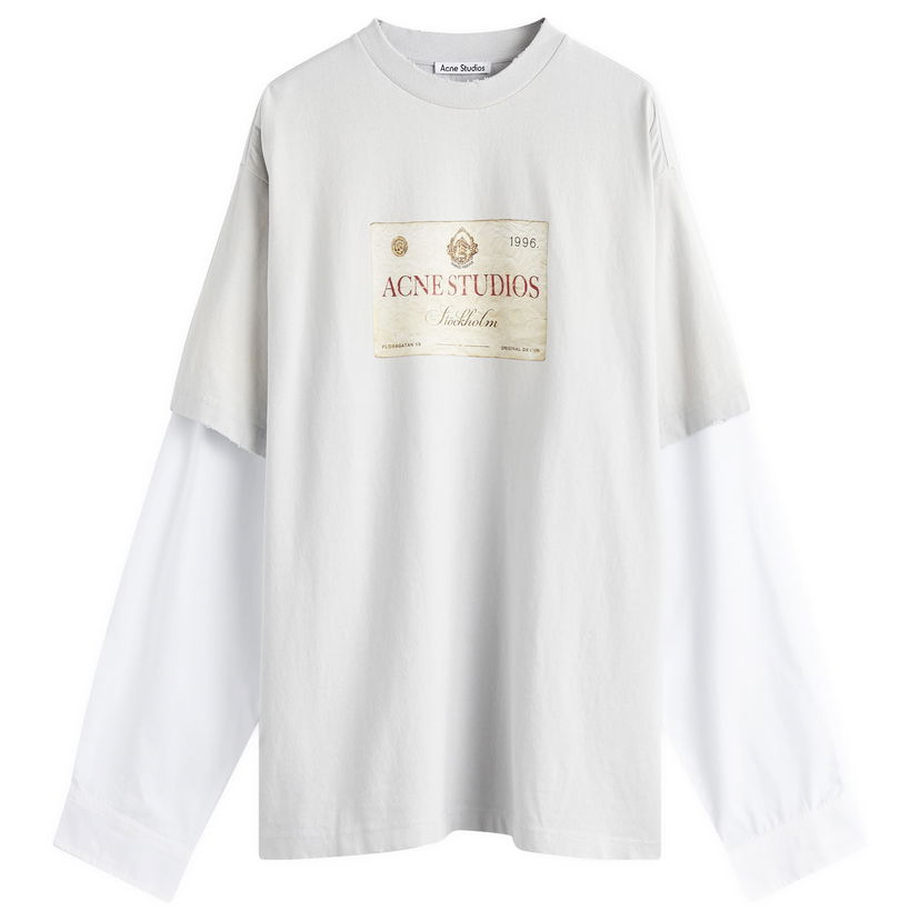 Majica kratkih rukava Acne Studios Double Layered Graphic T-Shirt Siva | CL0322-AAB