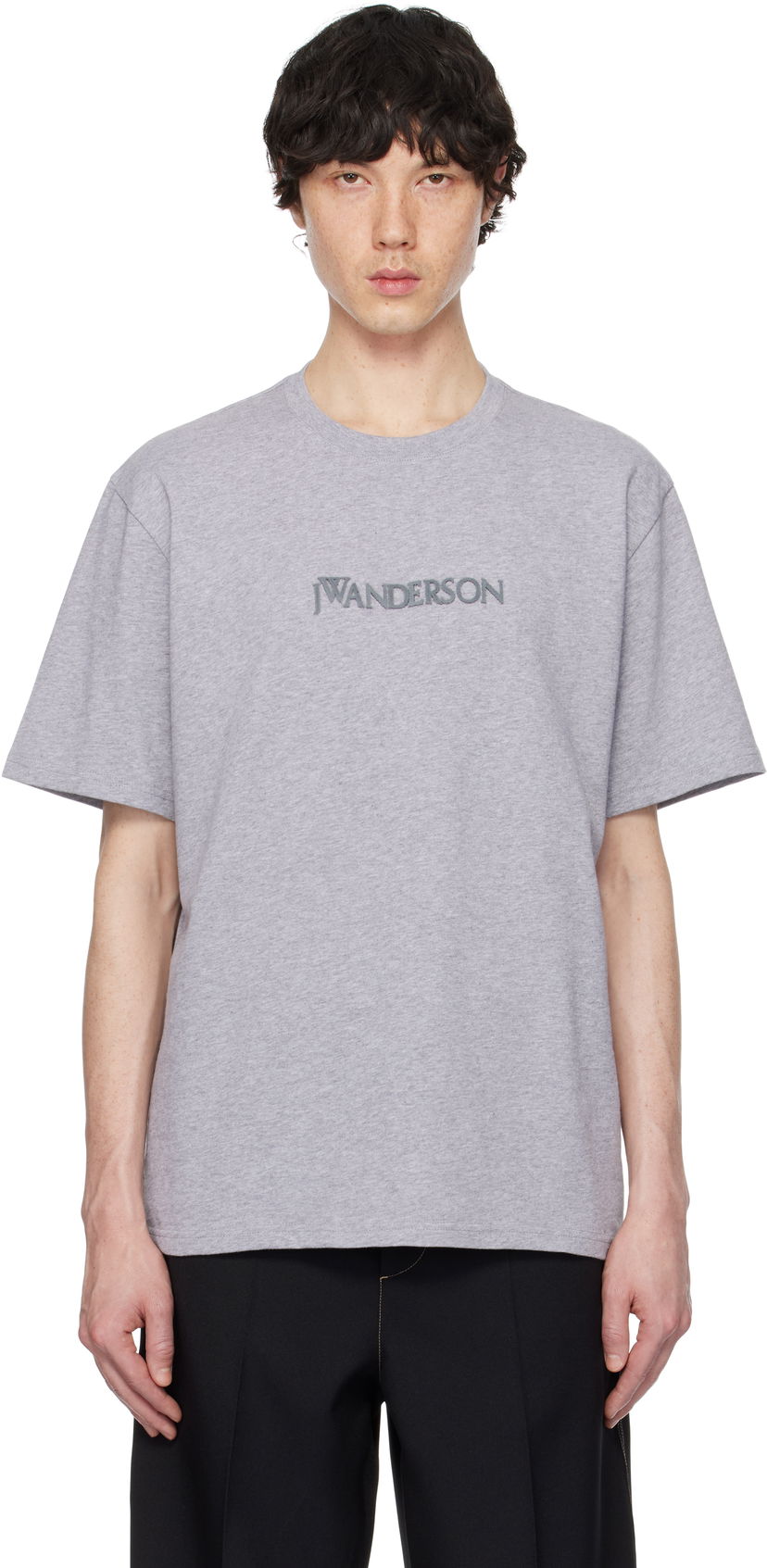 Majica kratkih rukava JW Anderson JW Anderson Logo Embroidery T-Shirt Siva | JT0258-PG1510