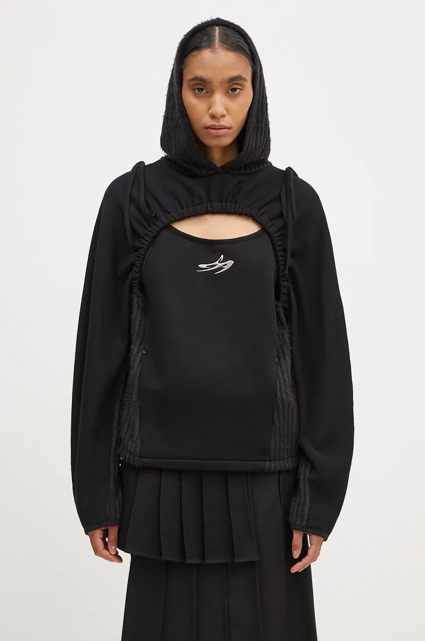 Dukserice Andersson Bell Hoodie Shirring Cut Out Crna | atb1193w
