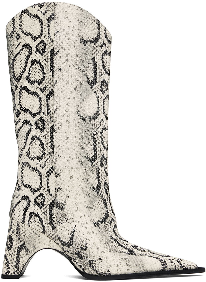 Tenisice i cipele Coperni Snake Print Bridge Cowboy Boots Bijela | COPSH16F6003