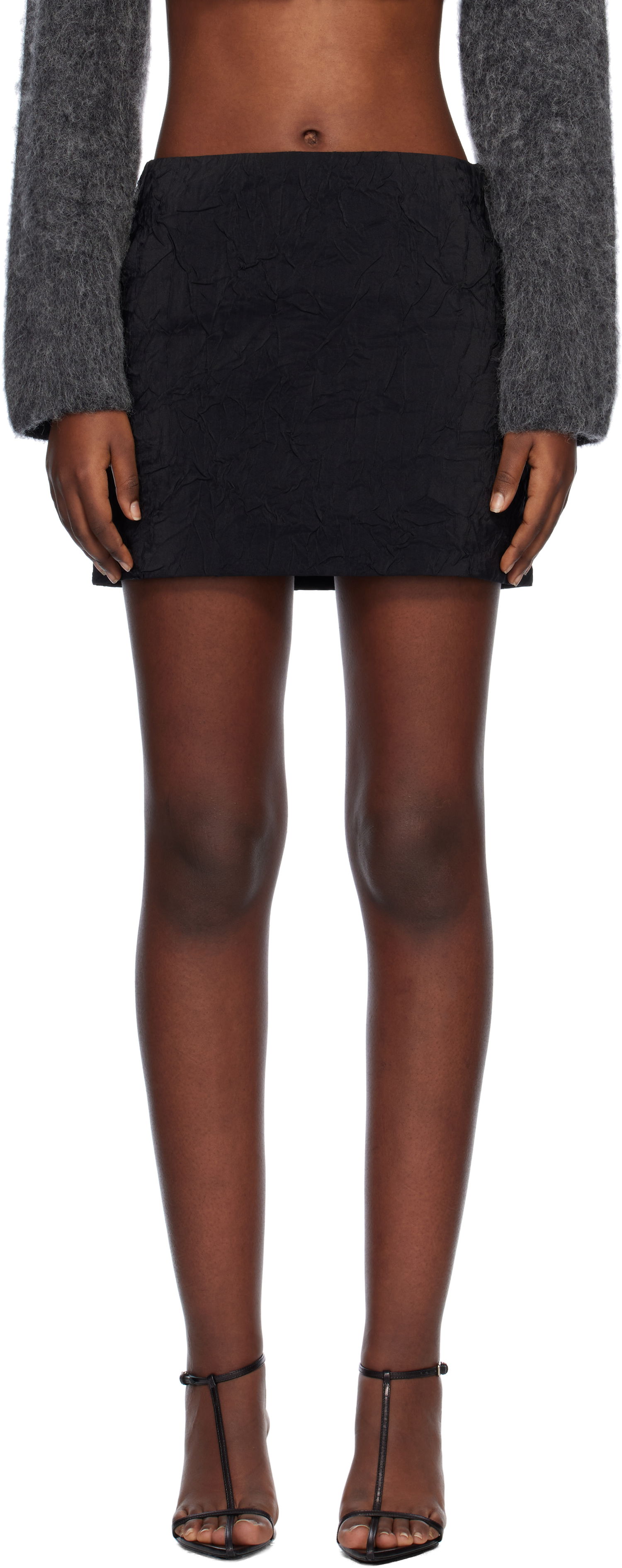 Suknja Nanushka Textured Miniskirt Crna | NW24FWSK39100, 0