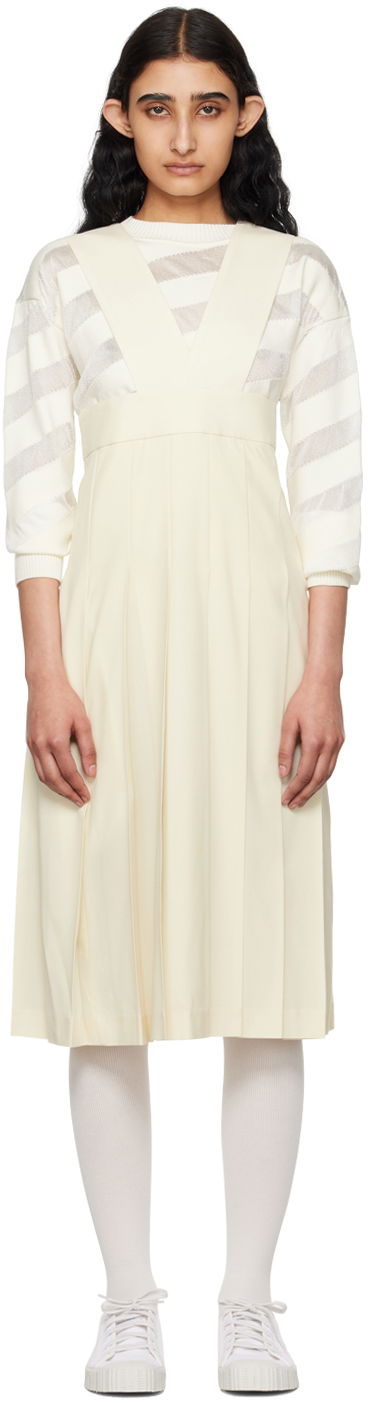 Haljina Comme des Garçons Comme des Garçons Girl Pleated Midi Dress Bijela | NM-A008-051