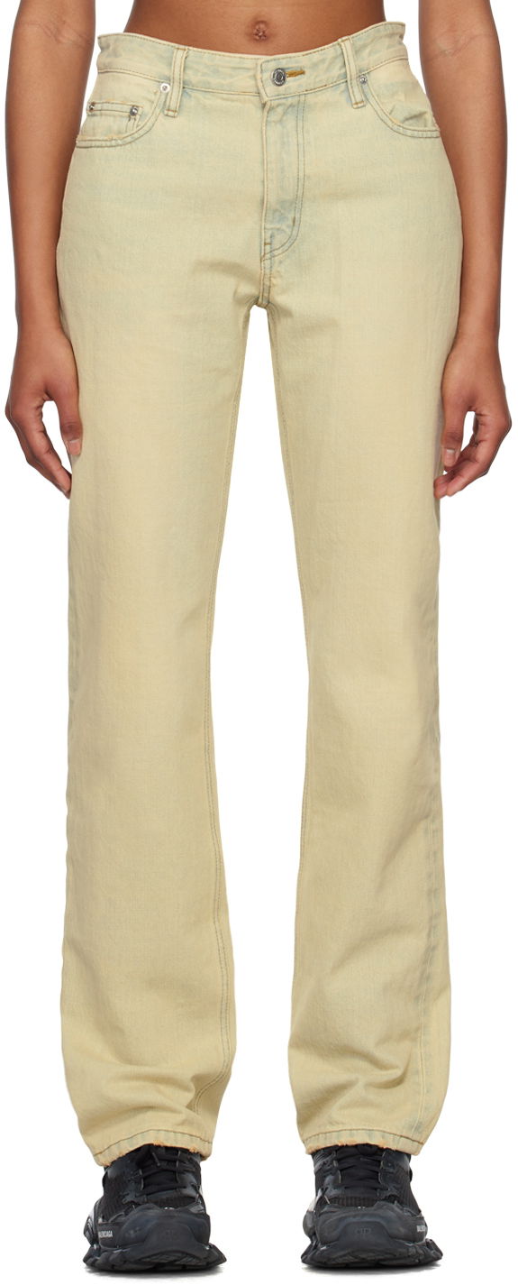 Jeans We11done We11done Straight-Leg Jeans Žuta | WD-DP1-23-386-W-BG