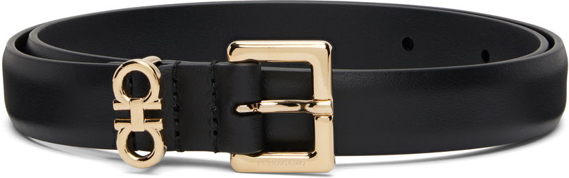 Pojasevi FERRAGAMO Ferragamo Gancini Skinny Belt Crna | 786298