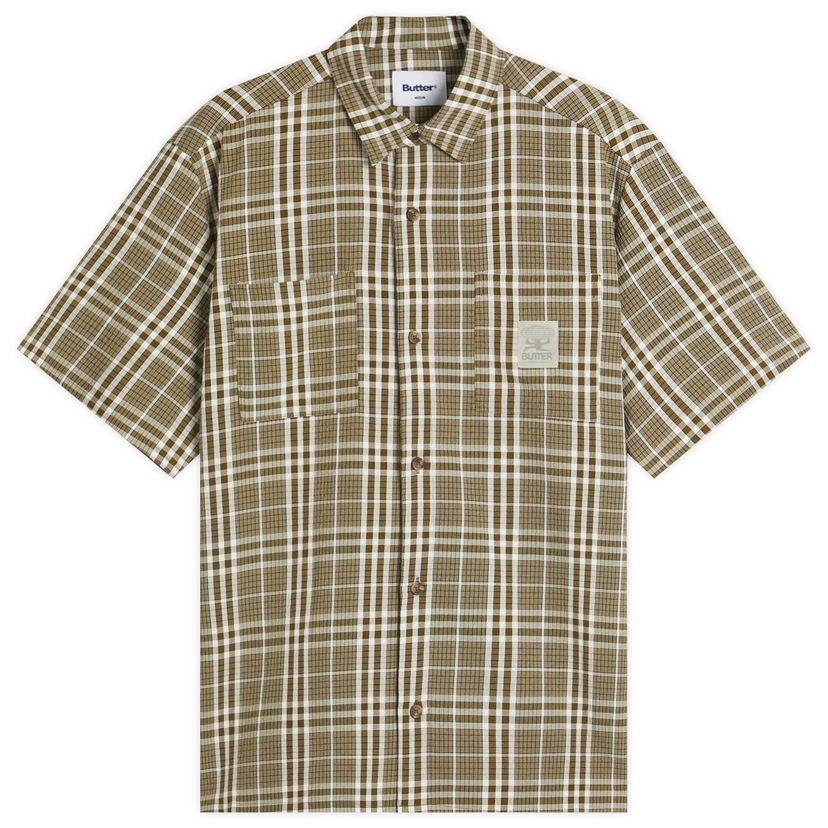 Košulja Butter Goods Equipment Plaid Shirt, Size Large Smeđa | BG252408-GRN