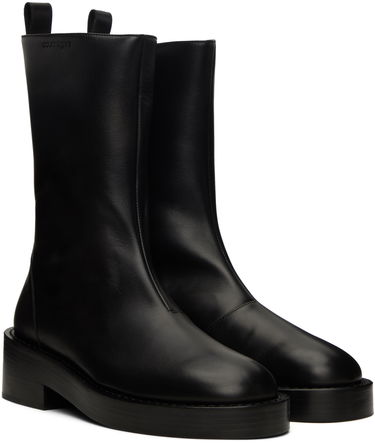 Tenisice i cipele Courrèges Leather Platform Boots Crna | 323SAB012CV0021, 3