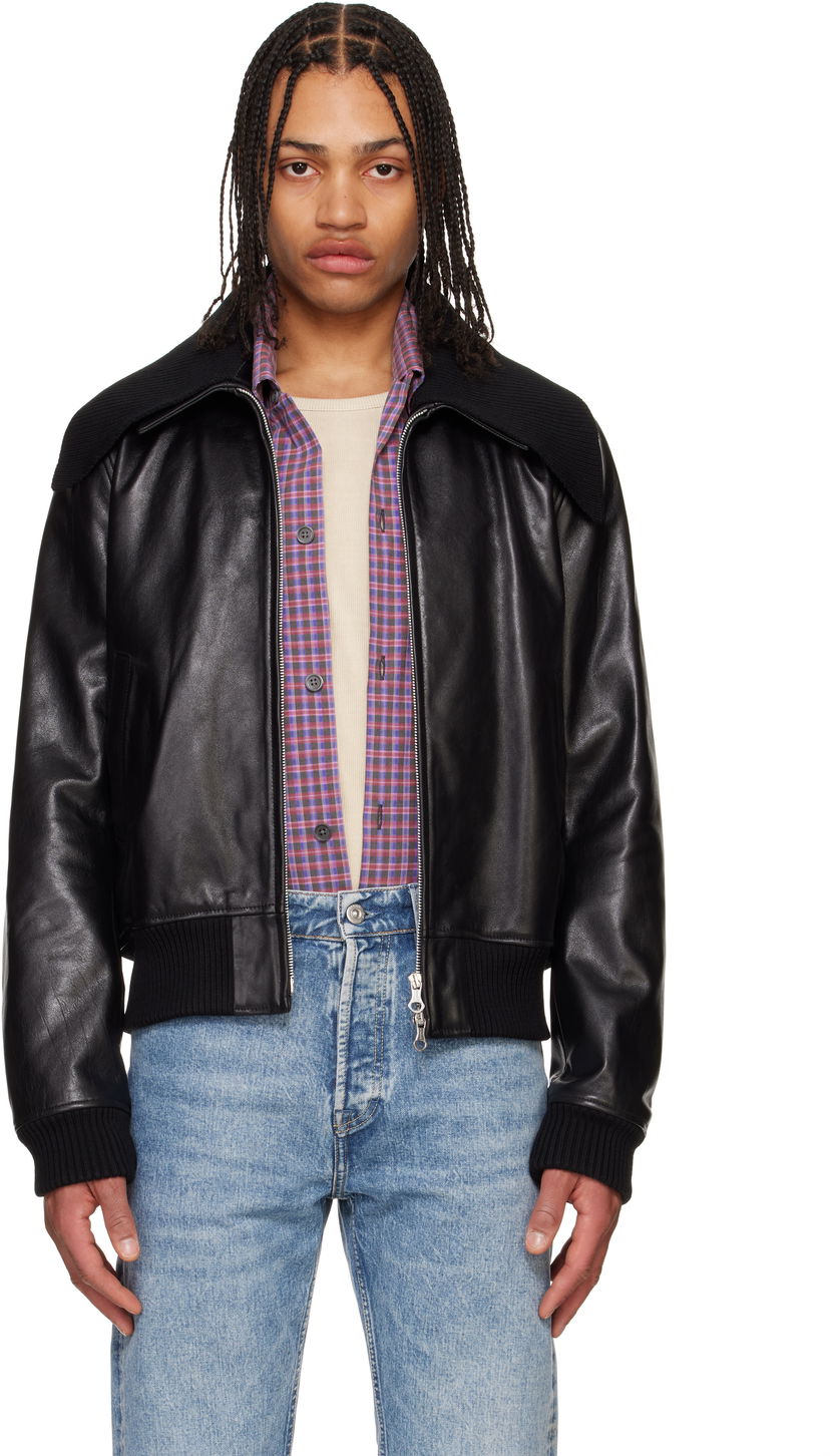 Bomber jakna OUR LEGACY Our Legacy Pharos Leather Bomber Jacket Crna | M2259MM