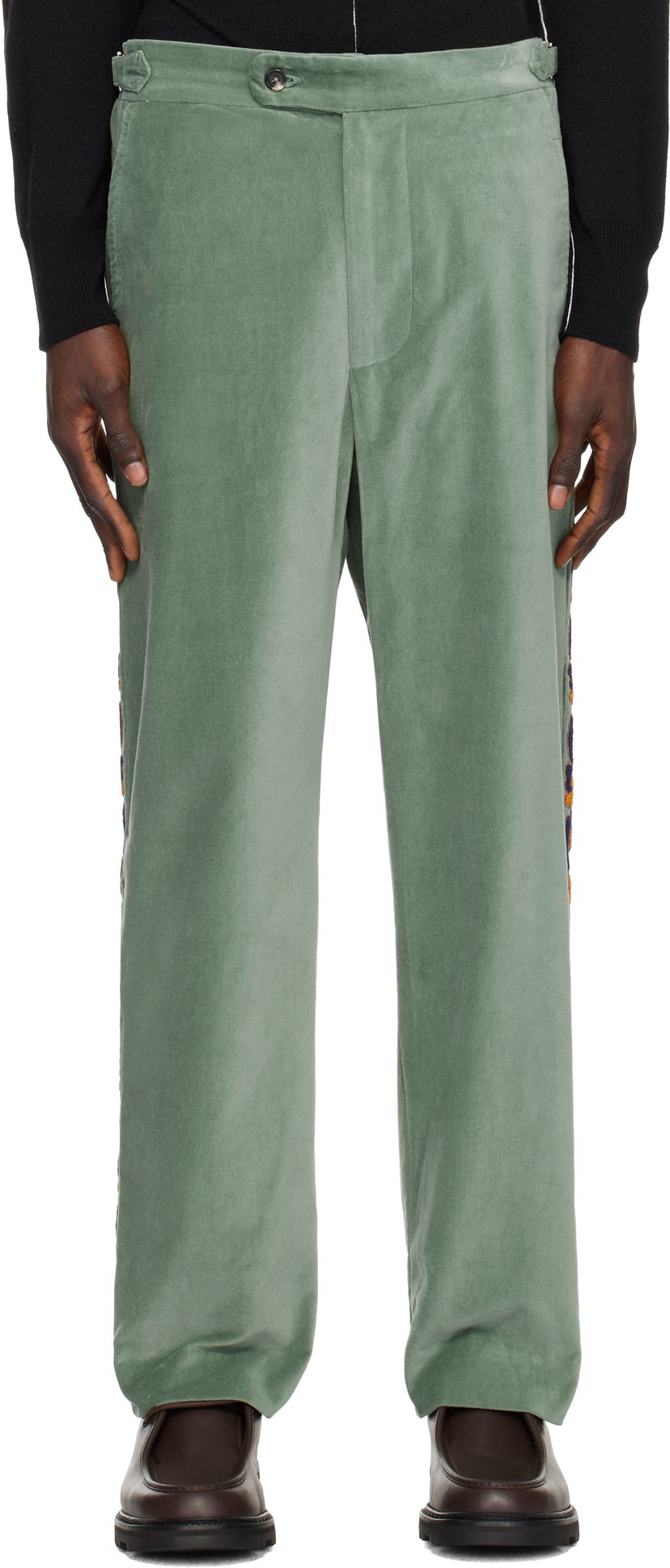Hlače Bode Bode Oberon Floral Trousers Zelena | MRF24BT038