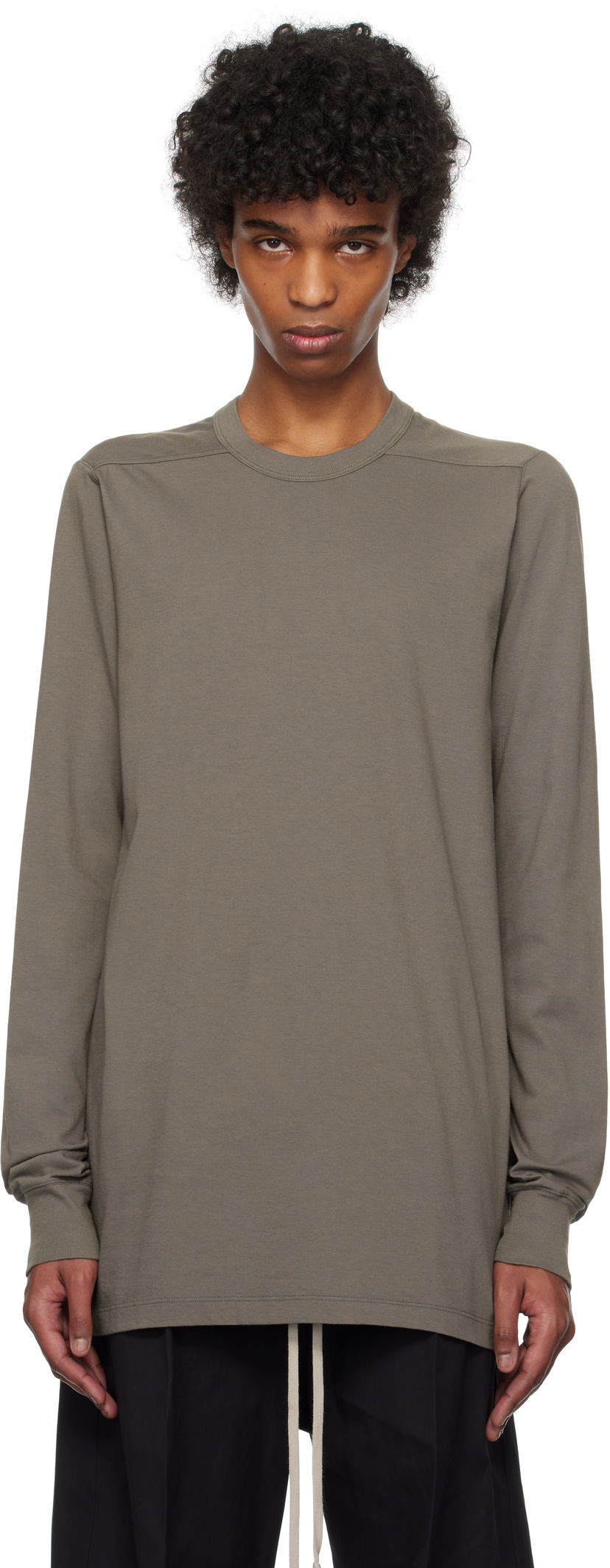 Majica kratkih rukava Rick Owens Rick Owens Hollywood Level Long Sleeve T-Shirt Zelena | RU01E5266 JA