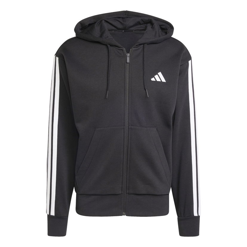 Dukserice adidas Performance 3-Stripes Full-Zip Hoodie Crna | JD1870