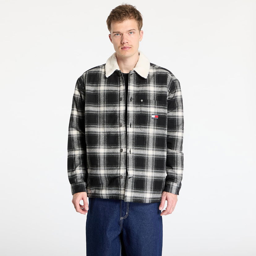 Košulja Tommy Hilfiger Tommy Jeans Check Teddy Mix Overshirt Crna | DM0DM20241 BDS