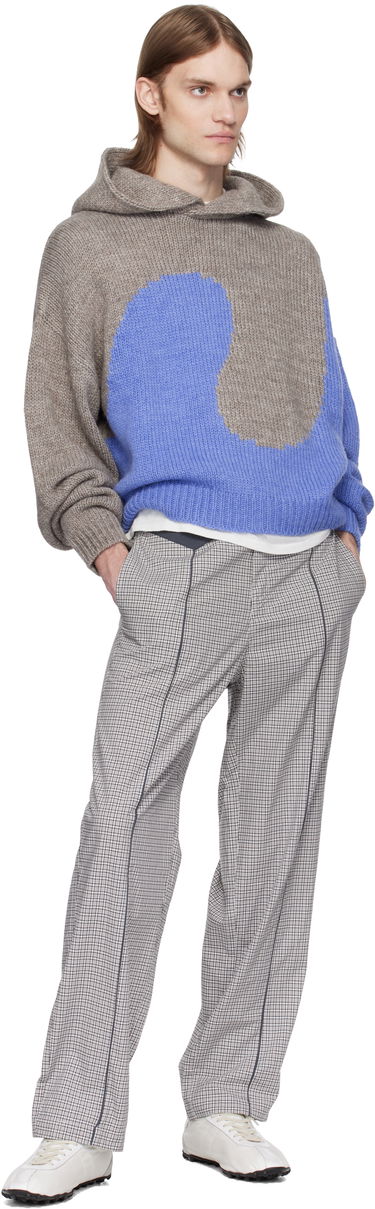 Džemper ERL ERL Bicolor Swirl Knit Hoodie Plava | ERL10N009, 3