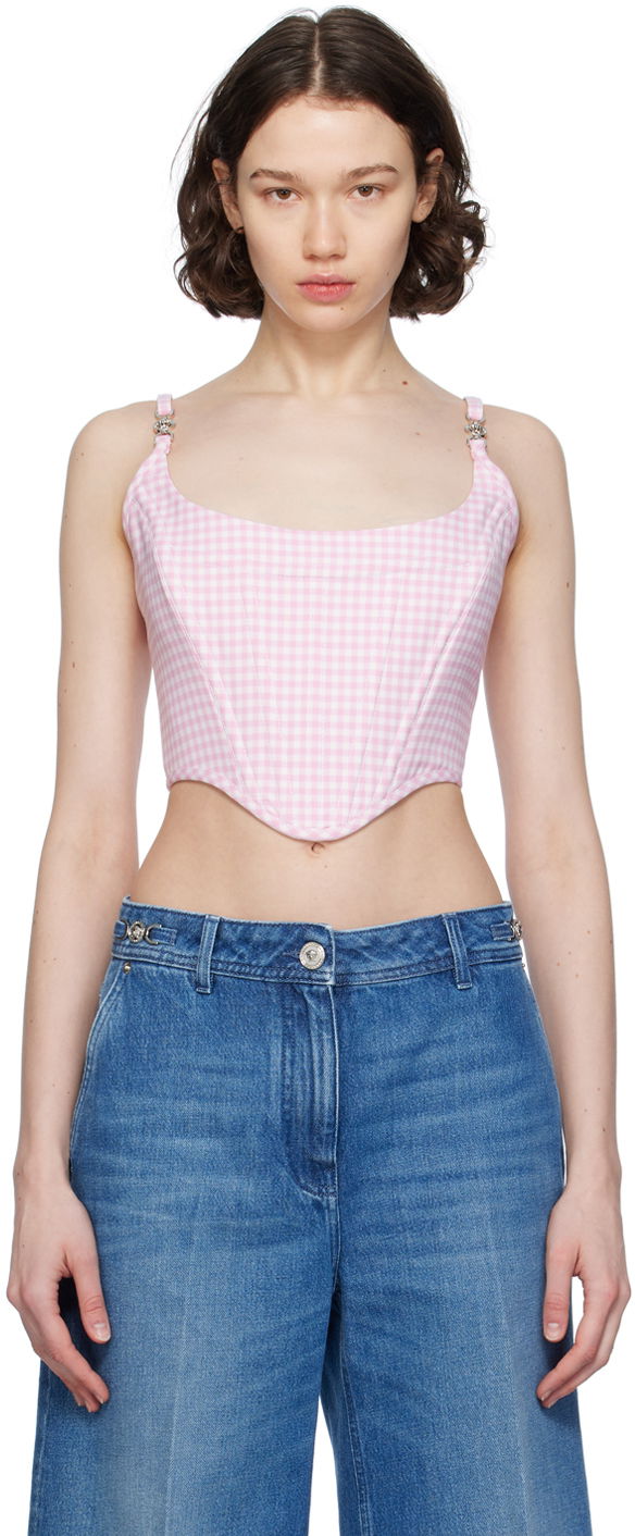 Majica bez rukava Versace Pink Contrasto Medusa '95 Tank Top Ružičasta | 1006669_1A10337