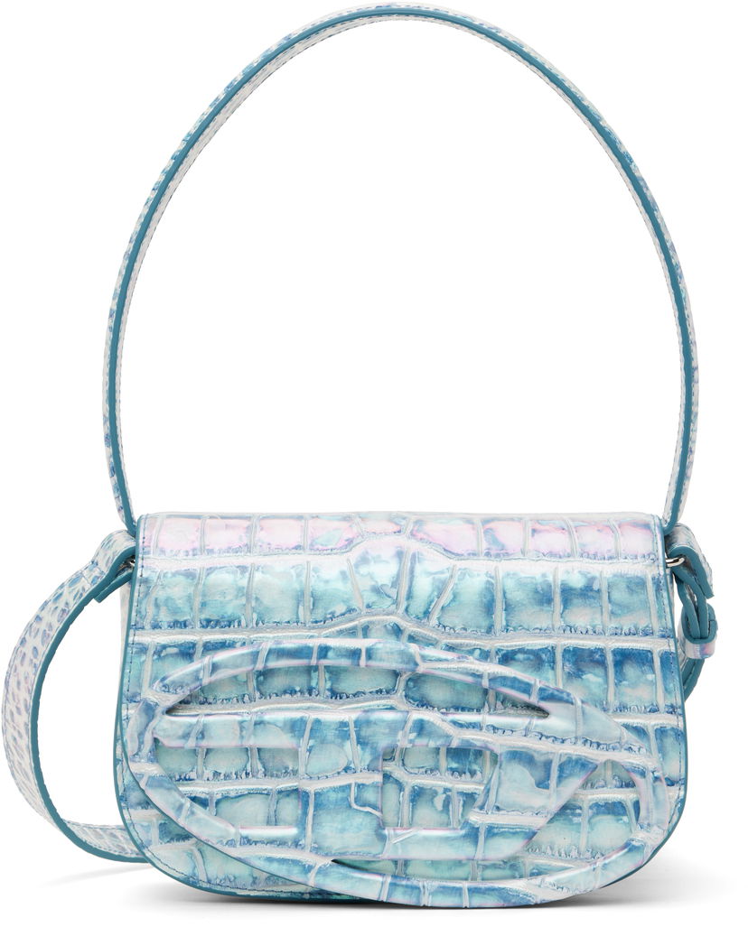 Torba za rame Diesel 1dr Crocodile-Embossed Shoulder Bag Plava | X08396 P8247