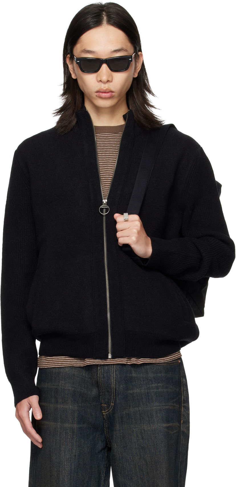 Džemper Barbour Barbour Milburn Zip Cardigan Crna | MKN1661BK31