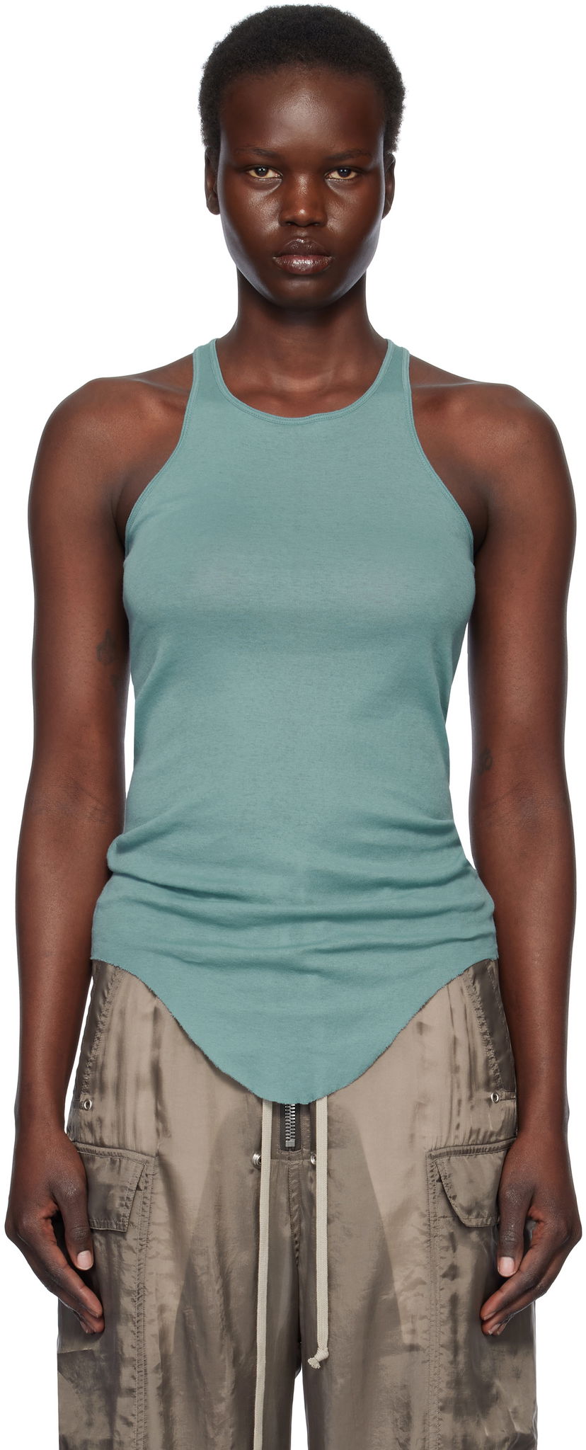 Majica bez rukava Rick Owens Rick Owens Hollywood Basic Rib Tank Top Zelena | RP01E7101 MR