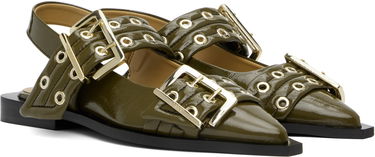Njega cipela GANNI GANNI Buckle Flats Zelena | S2872, 3
