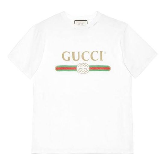 Majica kratkih rukava Gucci Gucci Short Sleeve T-Shirt with Large Logo Bijela | 457095-X5L89-9234, 0