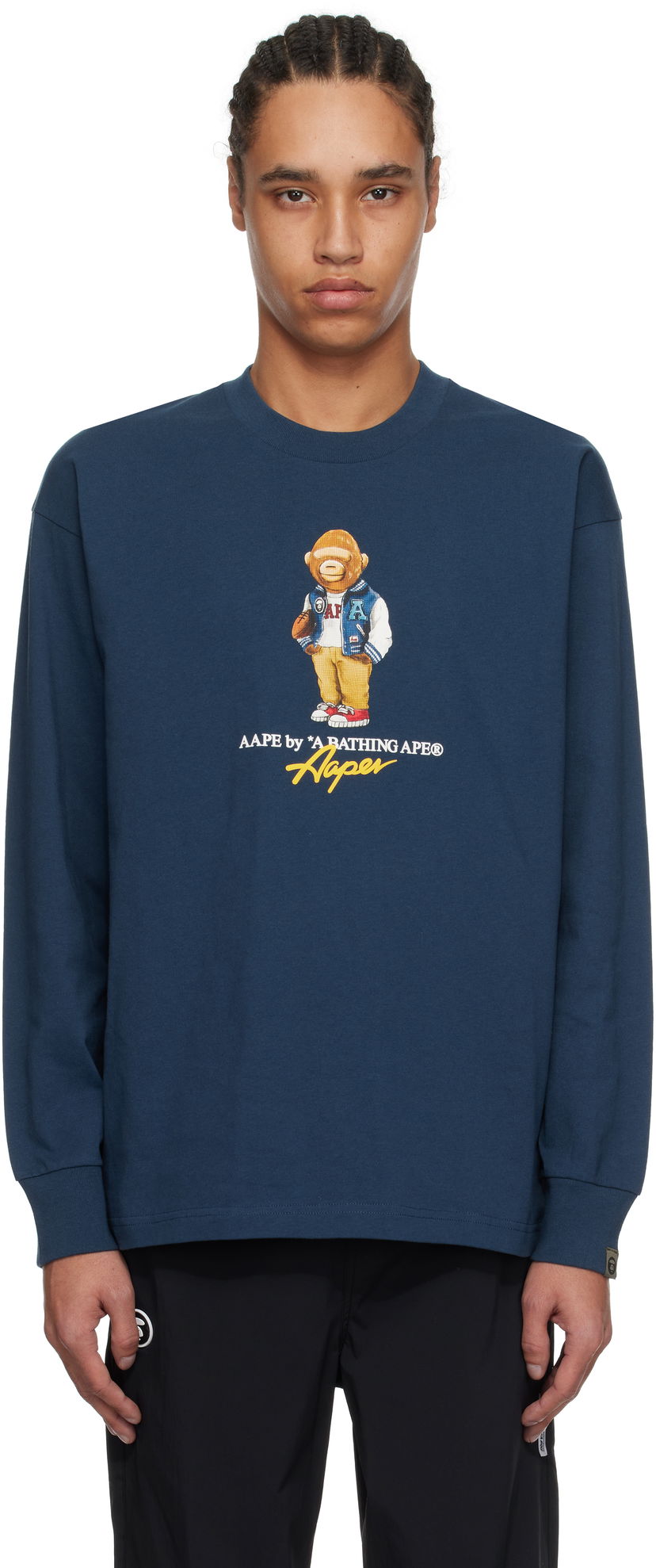 Majica kratkih rukava AAPE by A Bathing Ape AAPE by A Bathing Ape 'AAPE Theme AAPER' Long Sleeve T-Shirt Tamnoplava | AAPLTM1610XXNNYX