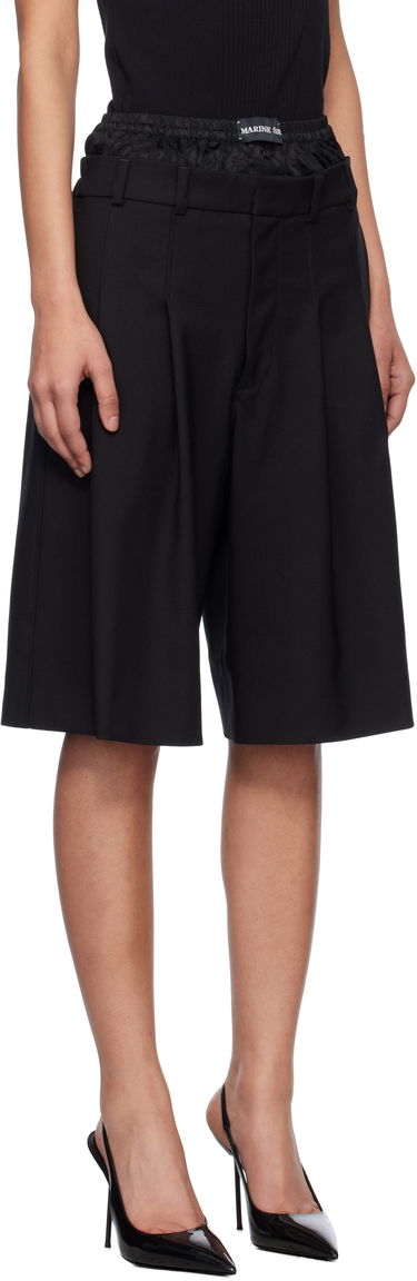 Kratke hlače Marine Serre Marine Serre Virgin Wool Twill Shorts Crna | MSH010A RWOV0001, 1
